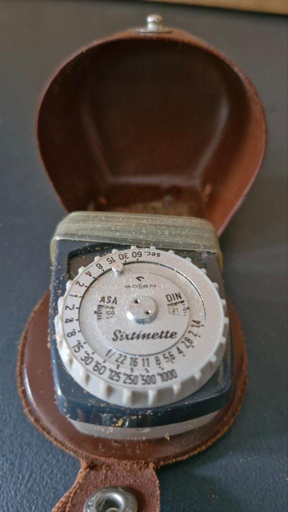 Vintage Gossen Sixtinette Lichtmeter met Leren Hoes, Ophalen of Verzenden, Gebruikt