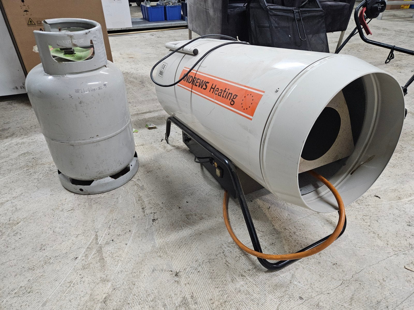 Heater kanon Andrews met gasfles, Ophalen of Verzenden, Minder dan 60 cm, 30 tot 80 cm