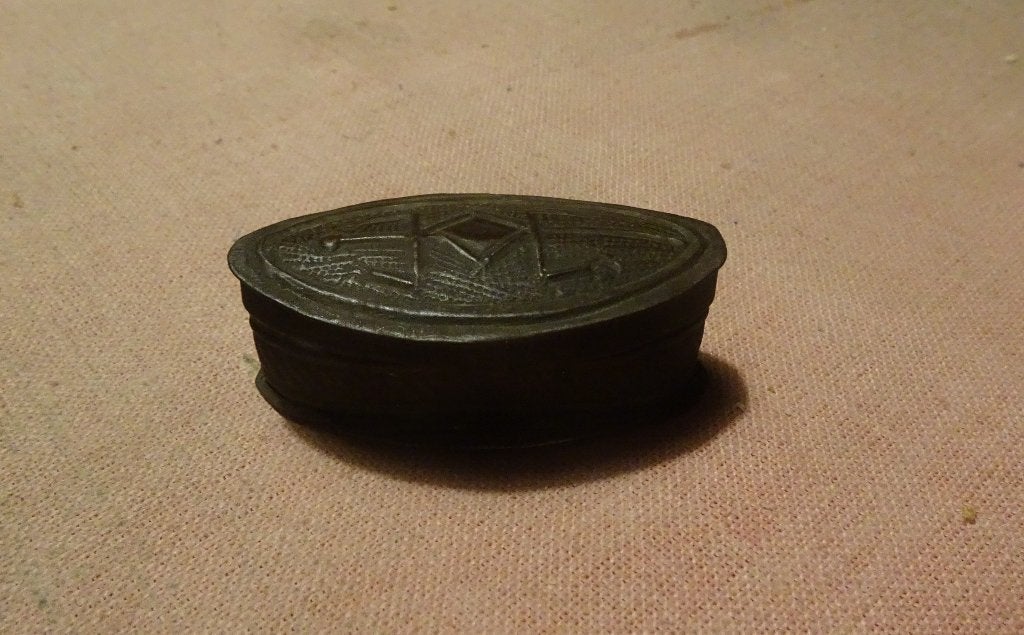 Ashanti Goudstofdoosje eind 19e eeuw. West Afrika., Antiek en Kunst, Bruin, Afrika, 3 cm, Handgemaakt