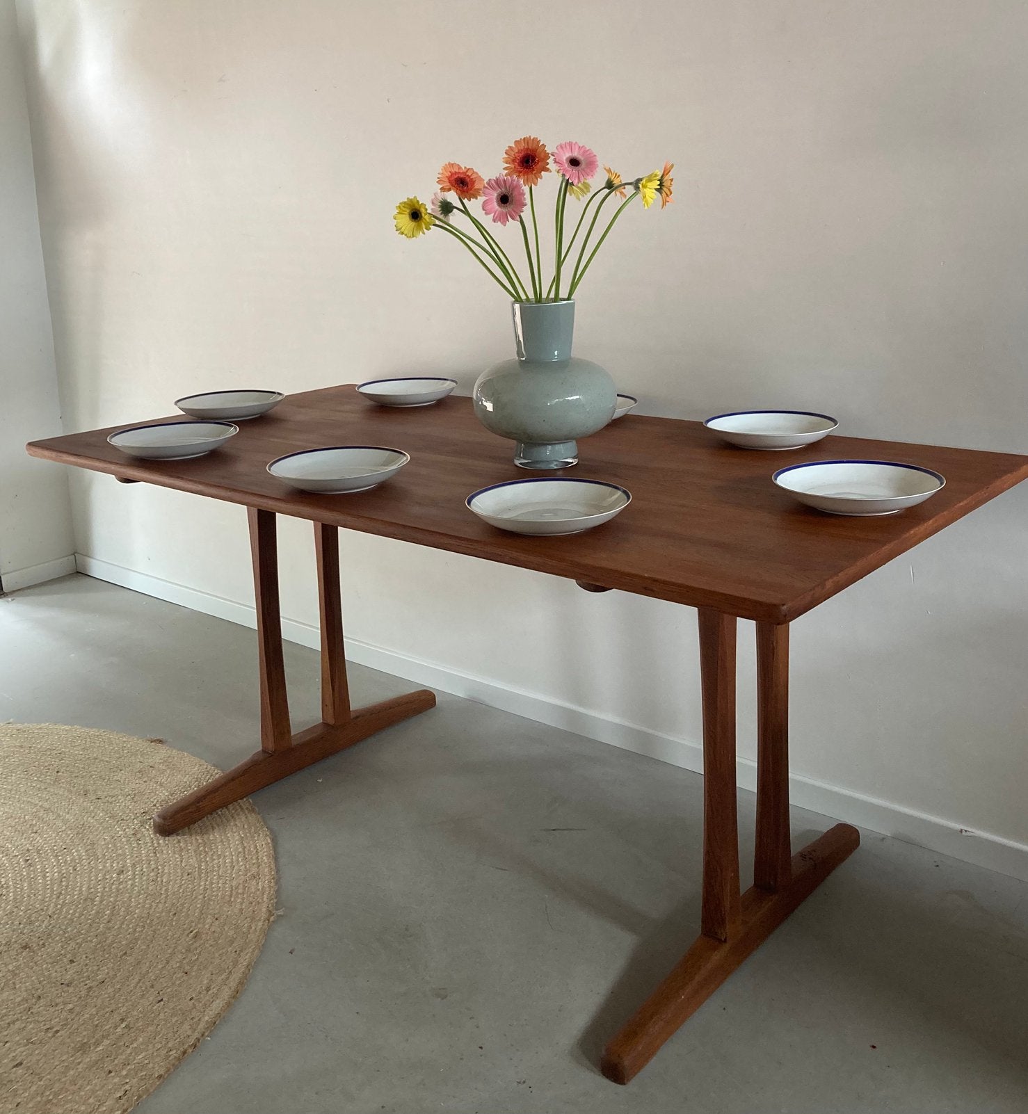 Midcentury vintage C18 Shaker eettafel  Børge Mogensen 160, Ophalen, Gebruikt, Eikenhout, 50 tot 100 cm