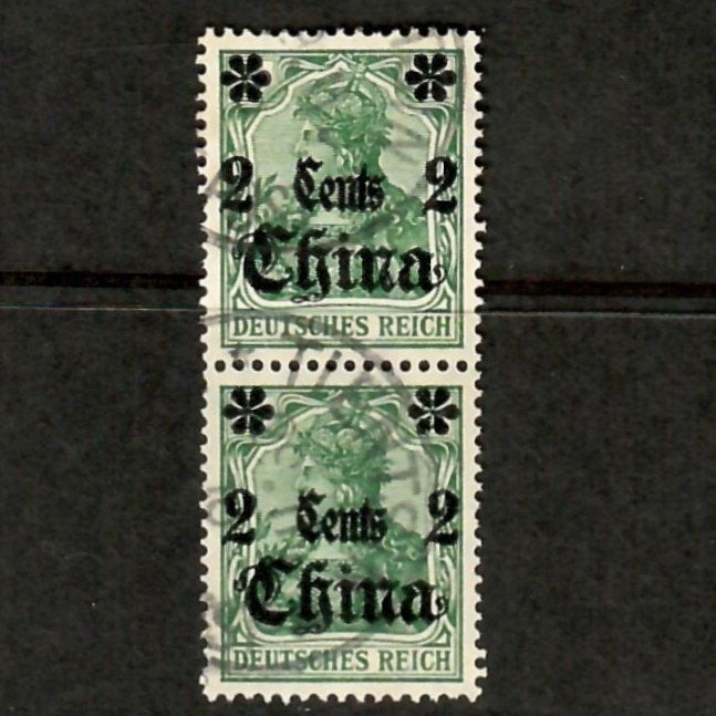 1910 2-cts TIENTSIN Duits-CHINA, Ophalen of Verzenden, Gestempeld, Oost-Azië