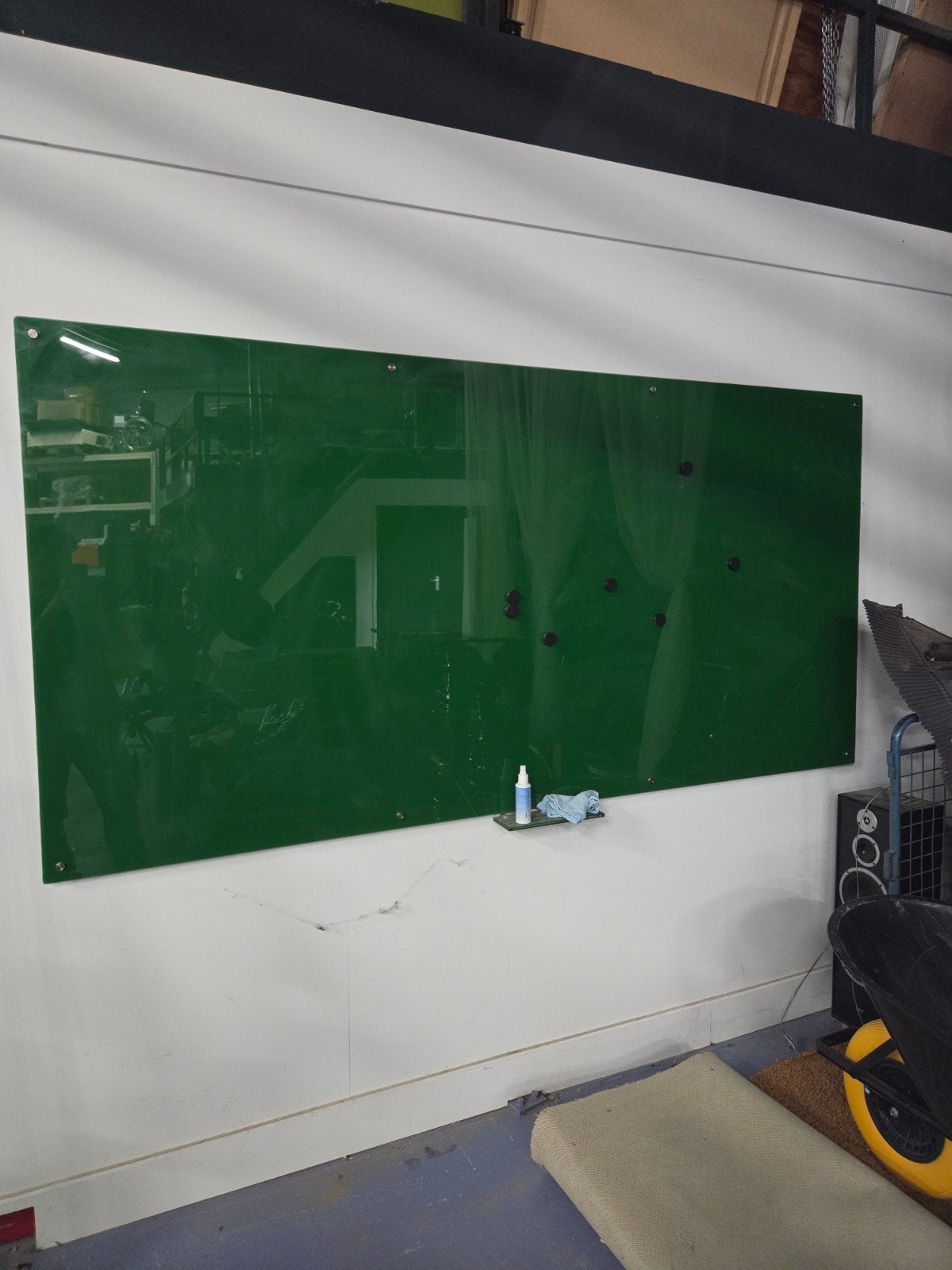 glazen whiteboard in groene stijl, Ophalen, Whiteboard