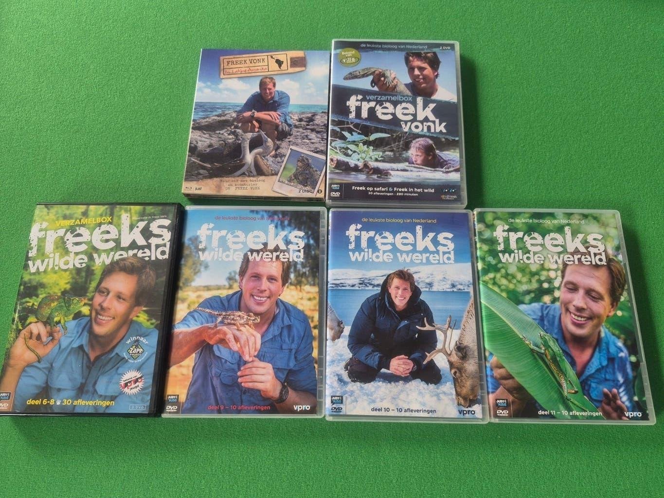Freek Vonk Freeks Wilde Wereld dvd's + 2 verzamelboxen, Cd's en Dvd's, Dvd's | Kinderen en Jeugd, Alle leeftijden, Ophalen of Verzenden