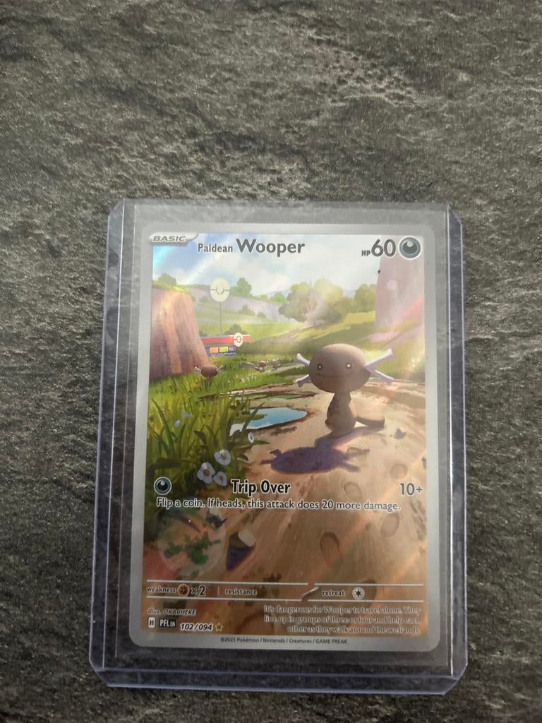 Paldean Wooper Pokémon Kaart - Nieuwstaat, Ophalen of Verzenden, Zo goed als nieuw, Losse kaart