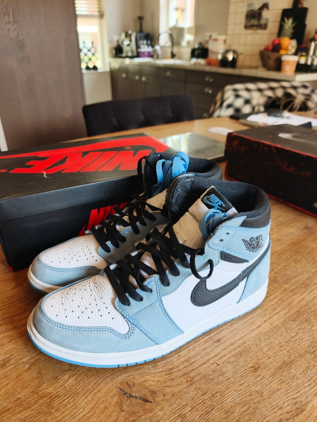 Nike Air Jordan 1 Retro High OG University Blue 46, Kleding | Heren, Blauw, Ophalen of Verzenden, Sneakers of Gympen, Gedragen