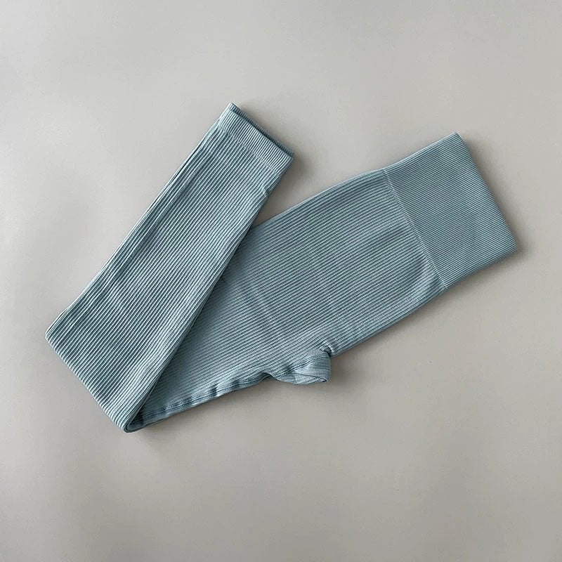 Grijze yoga dames ribbroek broek sport fitness legging, Verzenden, Nieuw, Grijs, Fitness of Aerobics