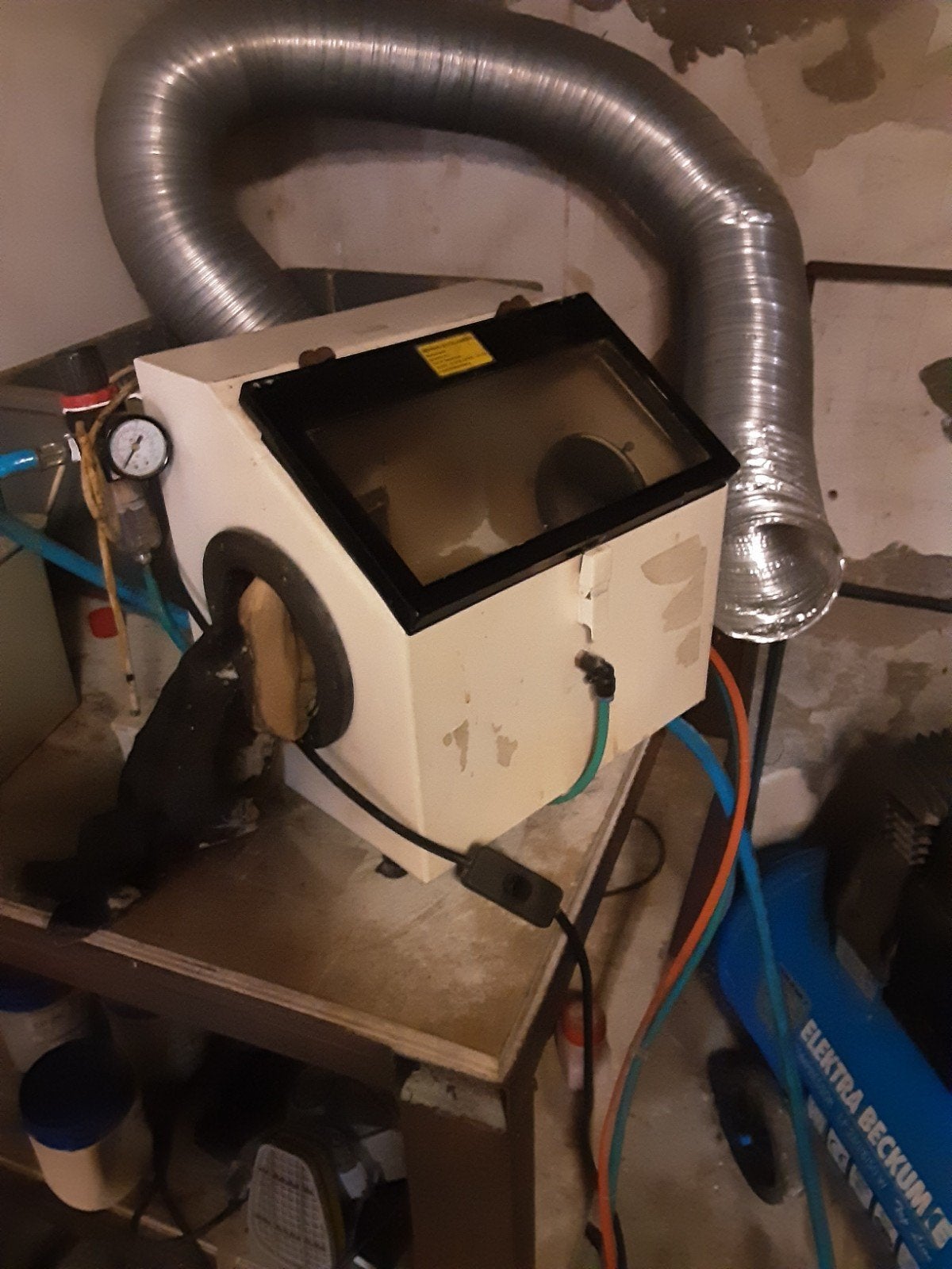 compressor ELECTRA BECKUM  met zandstraler, Ophalen, Afzuiger