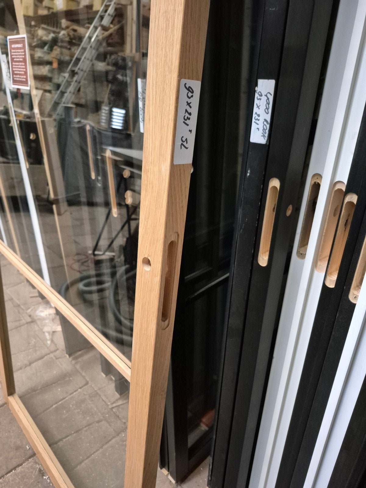 93x231,5cm staallook eiken blank glas stomp links JHD2, Ophalen, 80 tot 100 cm, Binnendeur, Nieuw