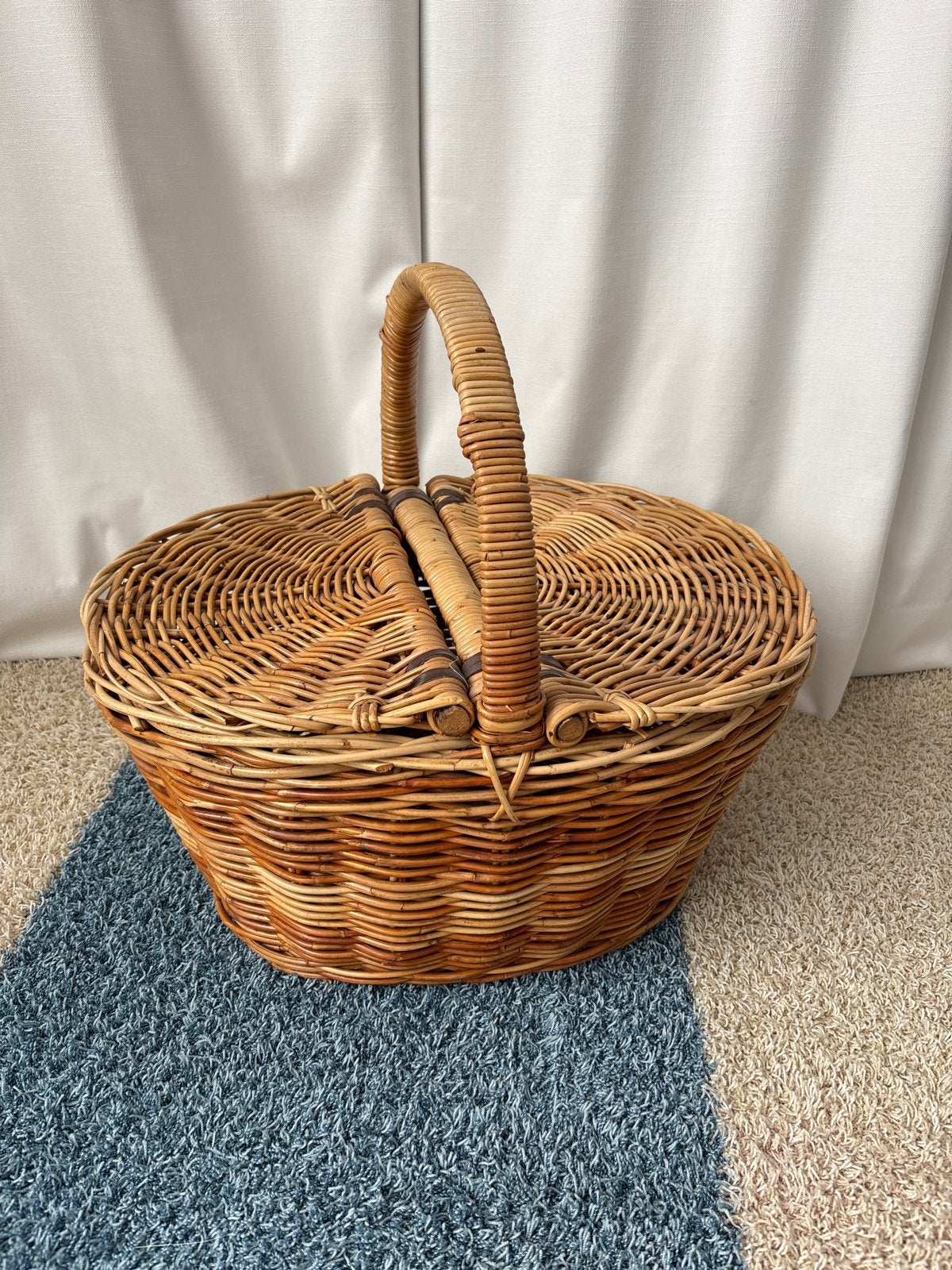 Mooie rotan picknickmand 37x52x50, Hobby en Vrije tijd, Ophalen of Verzenden, Gebruikt, Zonder inhoud