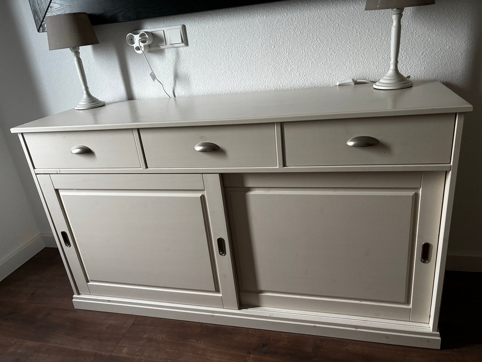 Stijlvol dressoir met schuifdeuren en lades, Ophalen, Gebruikt, 150 tot 200 cm, Met lade(s)