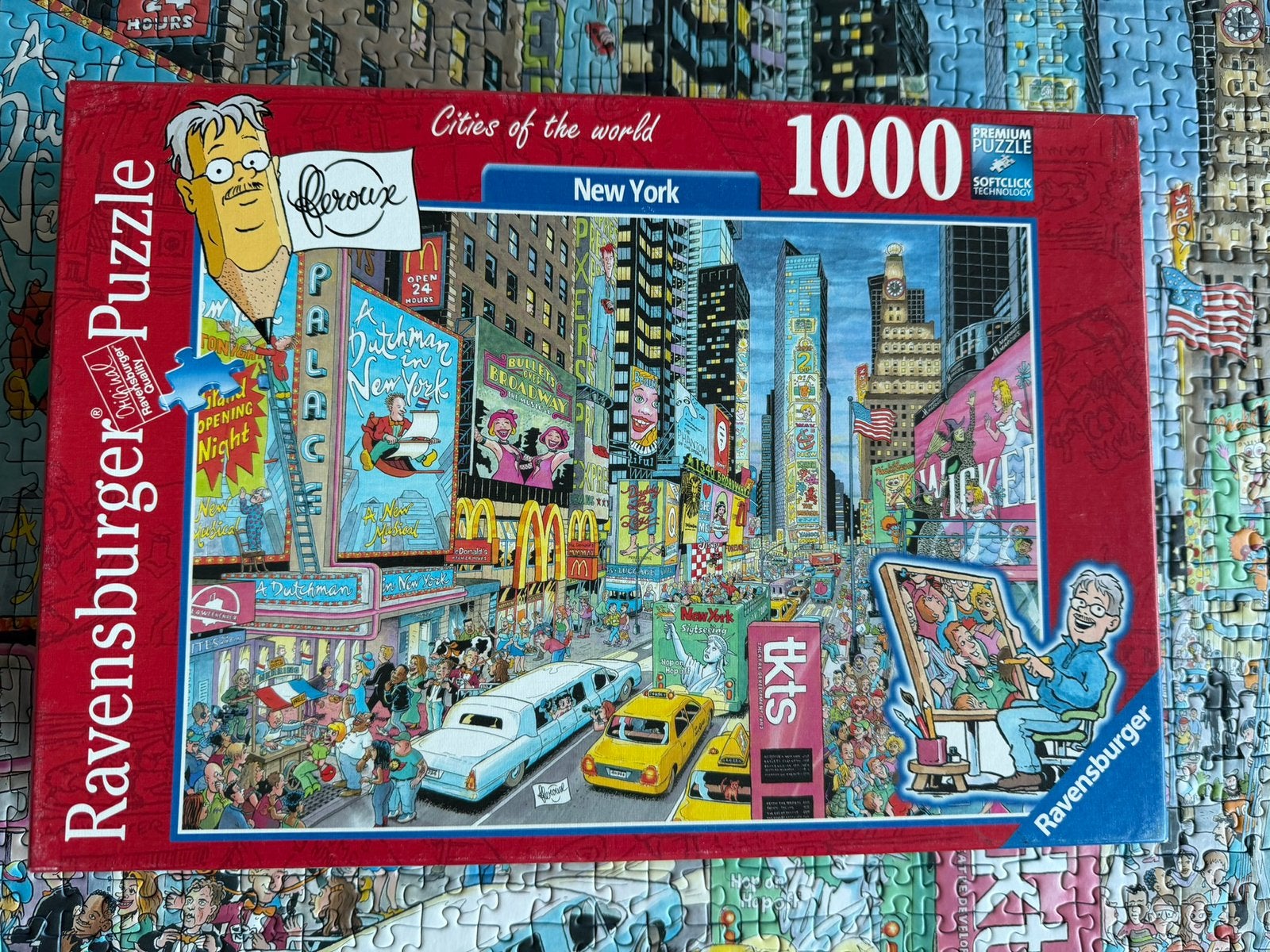 Fleroux cities of the world new york 1000 stukjes, Ophalen of Verzenden, 500 t/m 1500 stukjes, Zo goed als nieuw