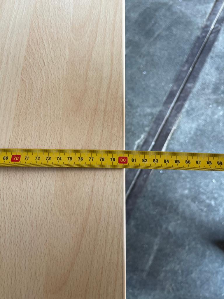 Eenvoudige tafel met licht houten blad 8 stuks, Ophalen, 100 tot 150 cm, 50 tot 100 cm, Zo goed als nieuw