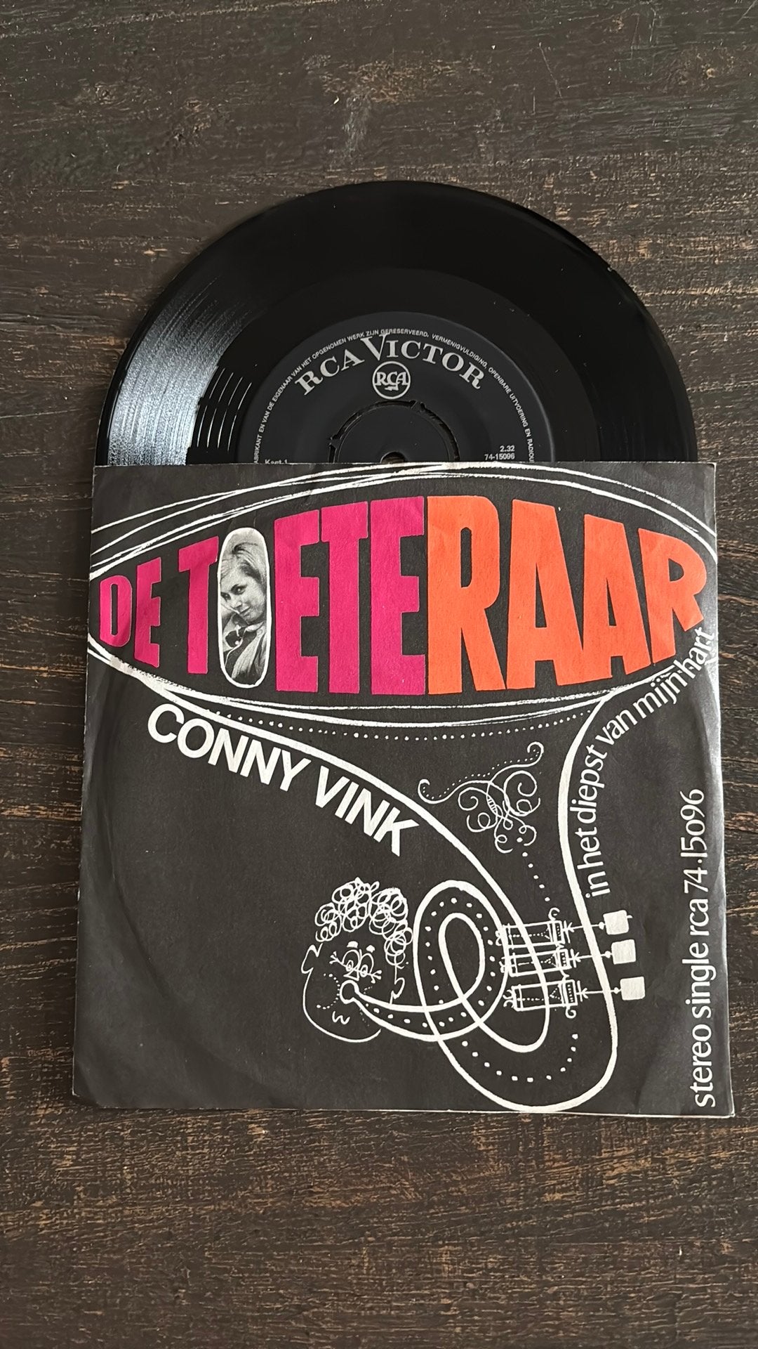 Conny Vink - De Toeteraar, Cd's en Dvd's, Vinyl Singles, Ophalen of Verzenden, Zo goed als nieuw, Nederlandstalig