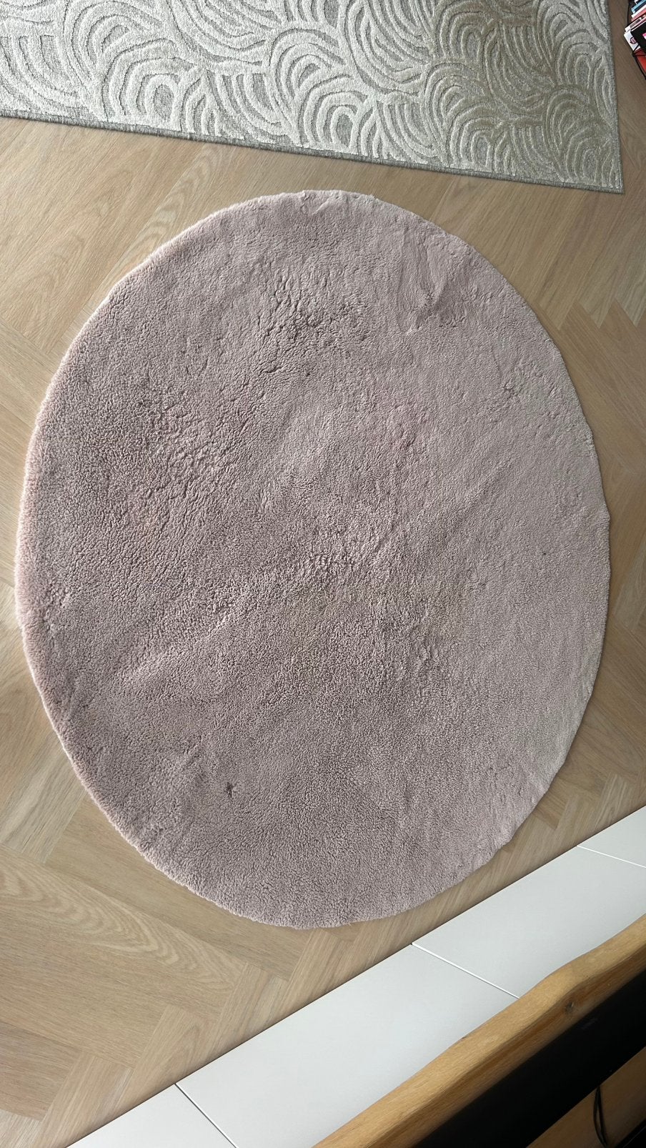 Rond vloerkleed oud-roze, Ophalen, Zo goed als nieuw, Rond, 150 tot 200 cm