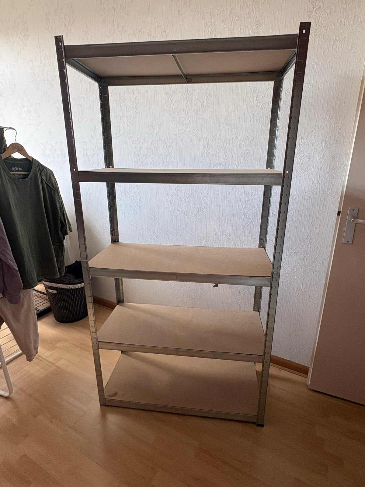 Metalen stellingkast met 5 planken, Ophalen, Gebruikt