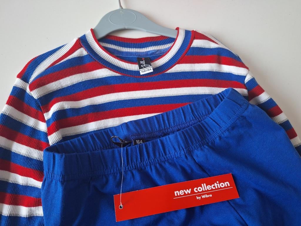 Set jurkje jill rood wit blauw met legging mt 164, Meisje, Ophalen of Verzenden, Zo goed als nieuw, Jurk of Rok