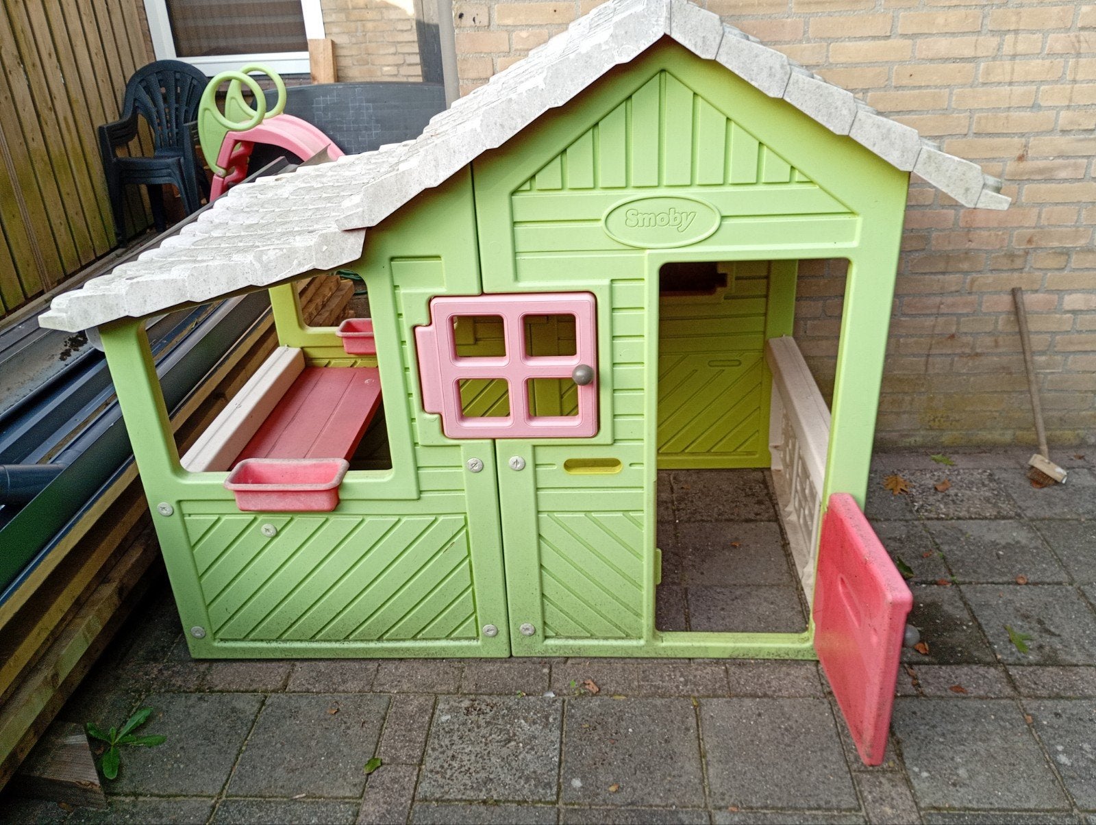 Smoby Speelhuisje en Glijbaan Set, Ophalen, Zo goed als nieuw, Kunststof