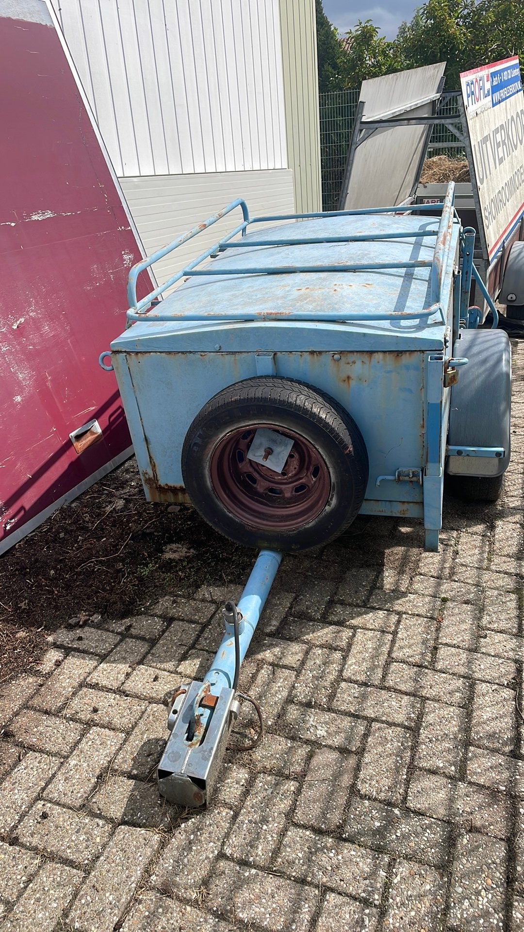 Bouw aanhangwagen 150x100cm metaal, Ophalen, Gebruikt