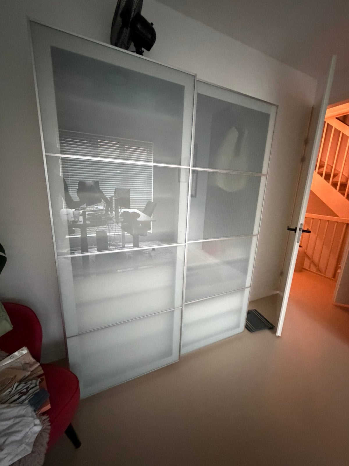Pax auli melkglas schuifdeuren, Ophalen, Zo goed als nieuw, Glasplaat, 160 cm of meer