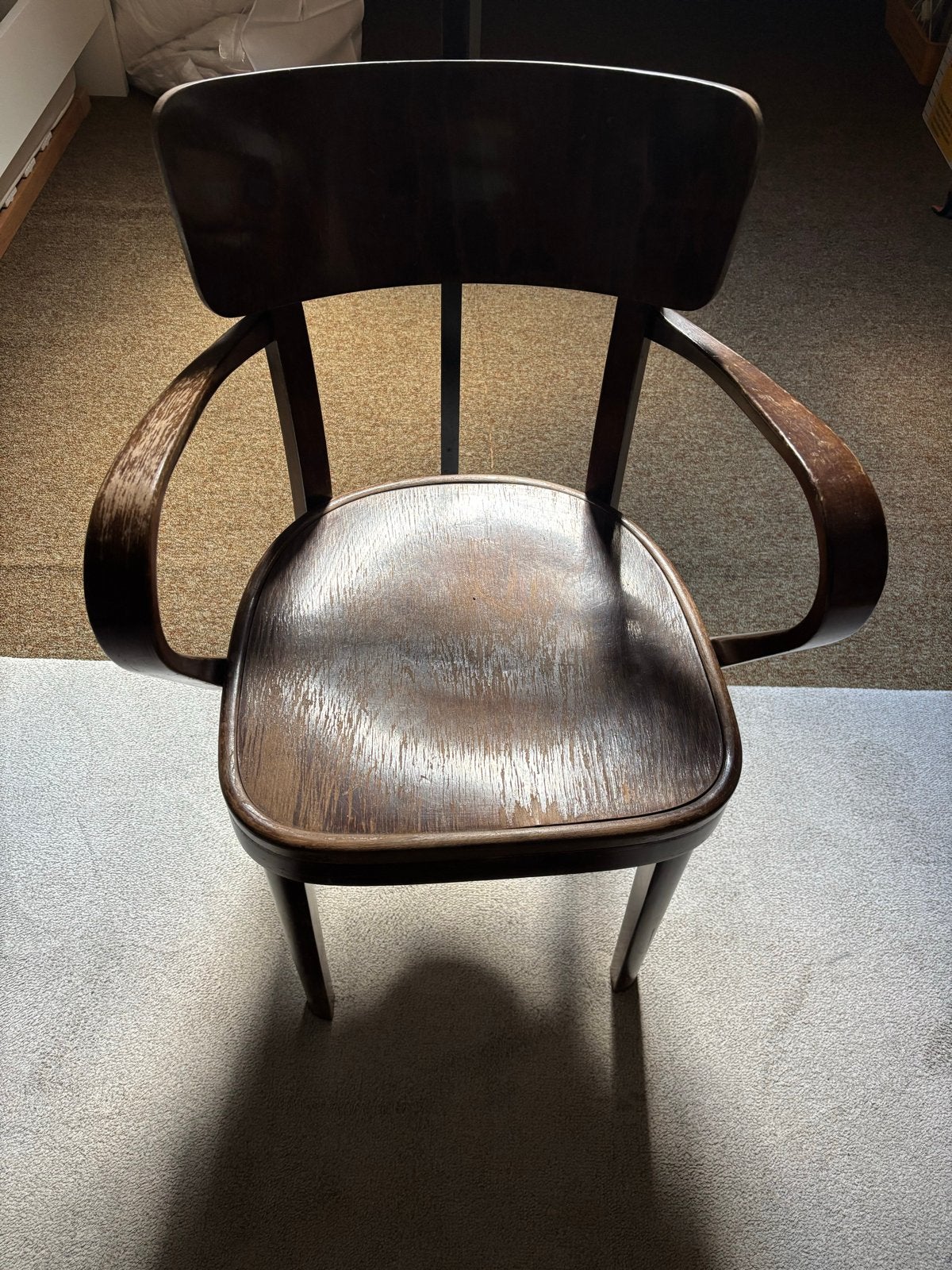 Vintage houten po stoel met armleuningen, Antiek en Kunst, Ophalen