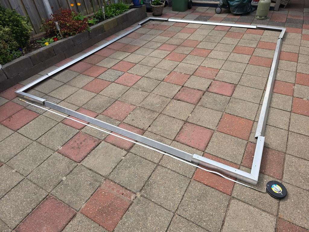 Aluminium daklijst 3.45x2.80m voor tuinhuis/overkapping, Ophalen, Zo goed als nieuw