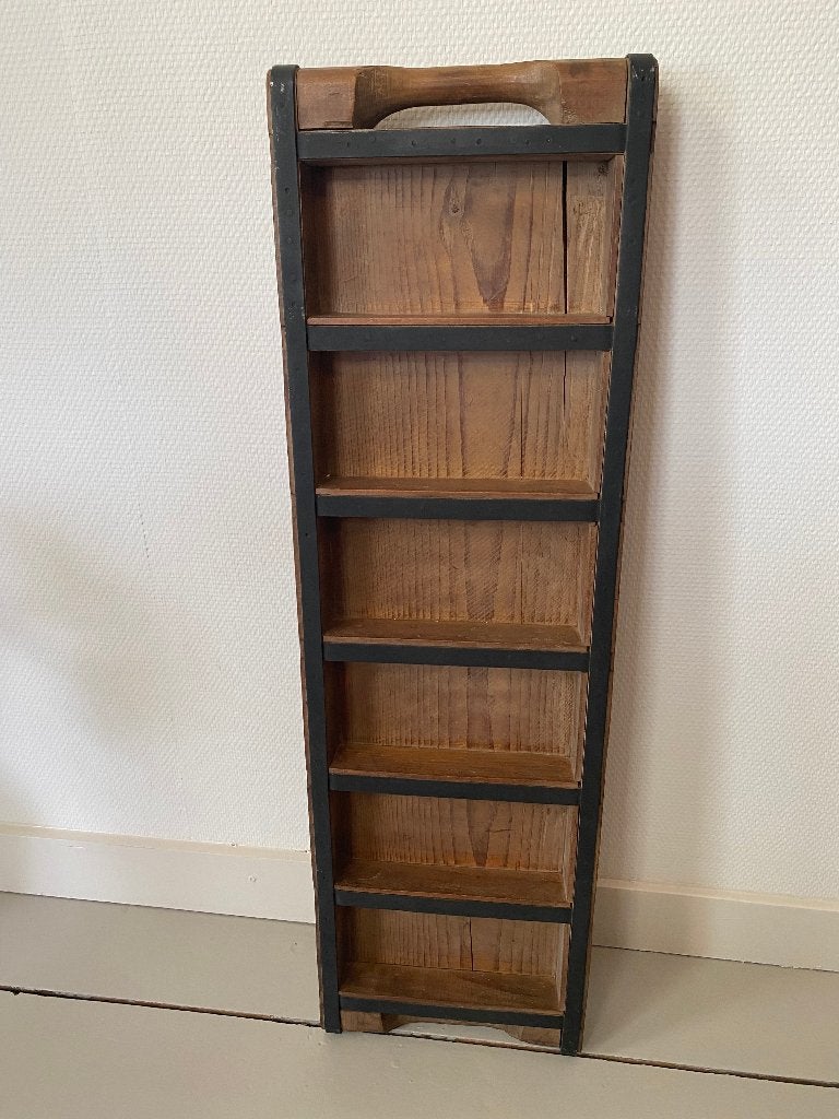 Antieke, brocante steenmal/brikkenmal met metaal afgewerkt, Ophalen of Verzenden