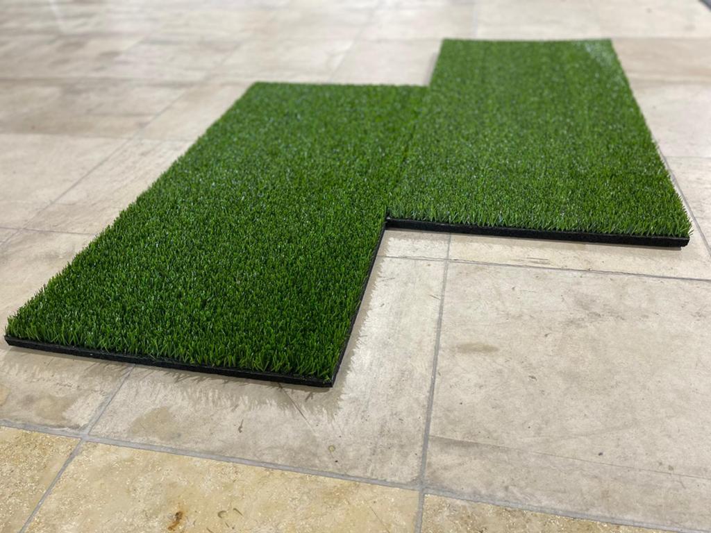 2 nieuwe rubber tegels met kunstgras top laag 100x50cm, Ophalen of Verzenden, Nieuw, Minder dan 10 m², Kunstgras