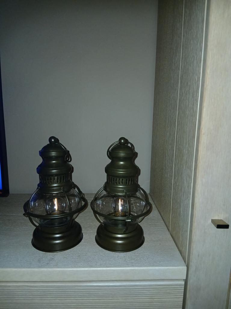 Set van 2 decoratieve lantaarns met LED-licht, Huis en Inrichting, Lampen | Overige, Zo goed als nieuw, Ophalen