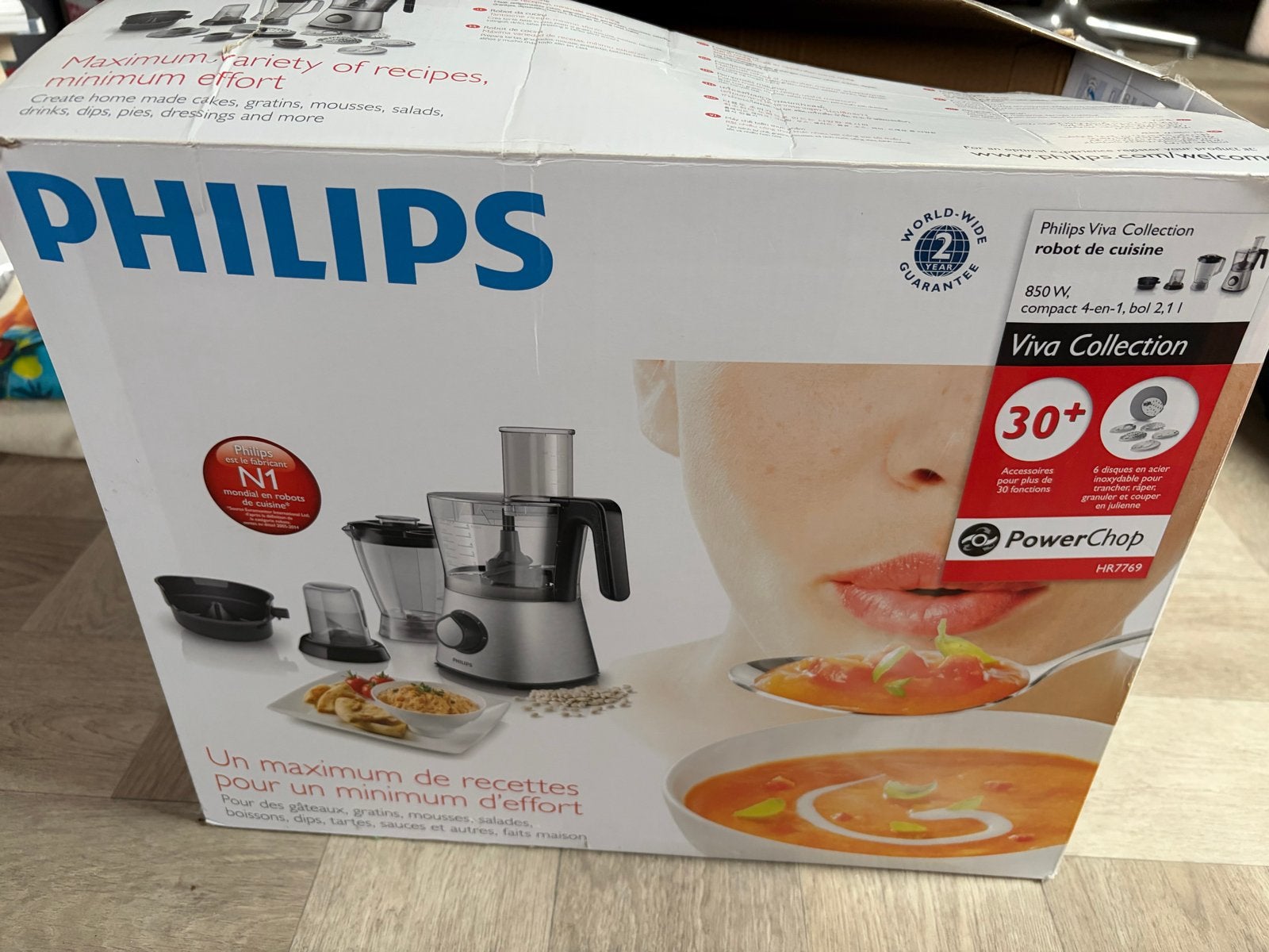 Philips Viva Collection Keukenmachine HR7769/00 - Nieuw in d, 2 tot 3 liter, Ophalen, Nieuw, 3 snelheden of meer