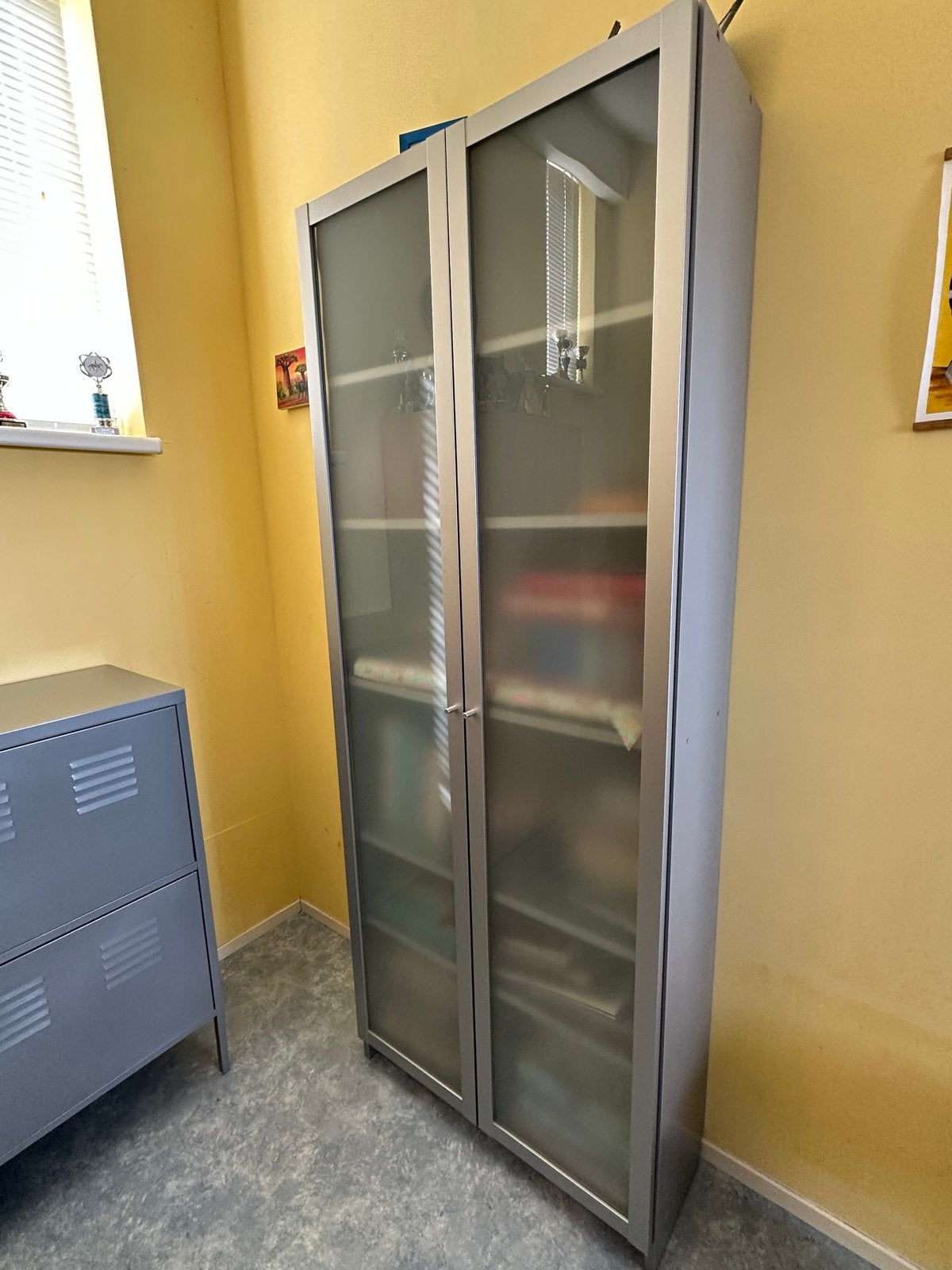 IKEA Billy Boekenkast met Melkglazen Deuren, Huis en Inrichting, Ophalen, Gebruikt, 200 cm of meer, 50 tot 100 cm