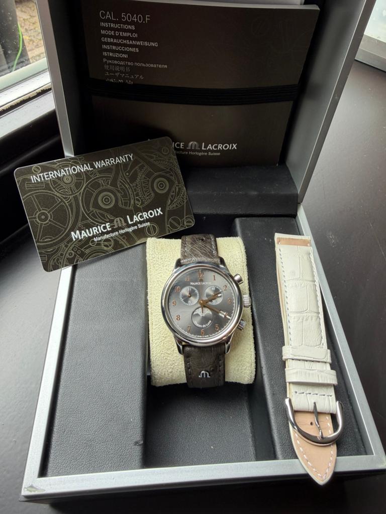 Maurice Lacroix Les Classiques Phase de Lune, Overige merken, Leer, Polshorloge, Ophalen of Verzenden