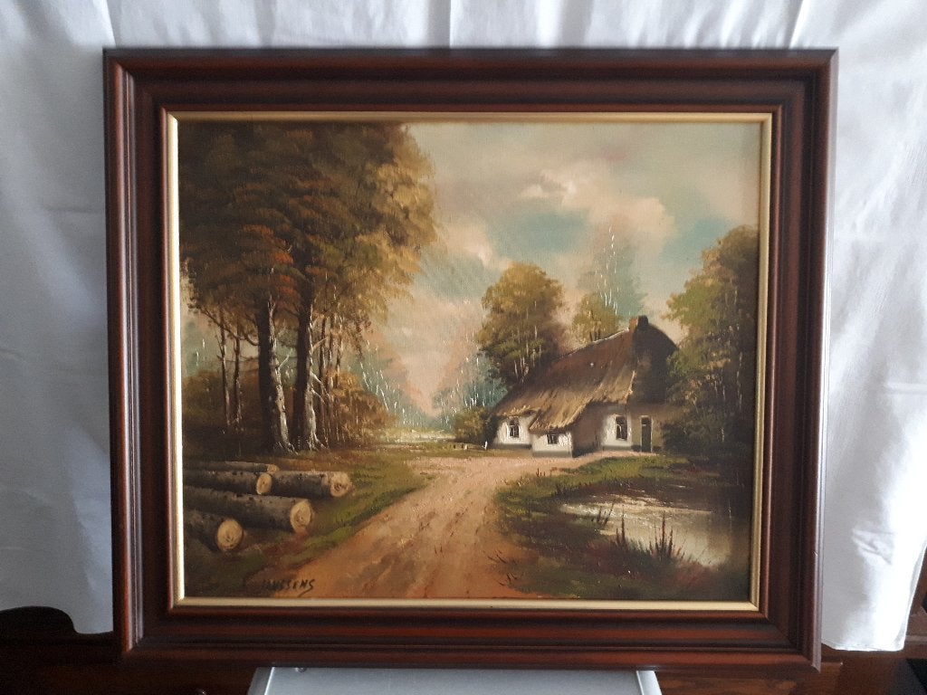 Schilderijen 2 stuks, Antiek en Kunst, Ophalen, Oud hollands, Gesigneerd, Landschap