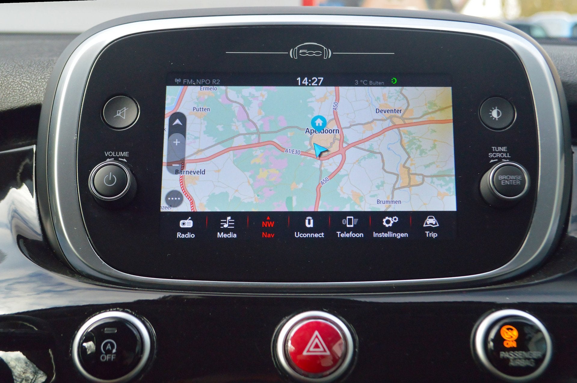 Fiat 500 X Cross 1.3 GSE City Cross AUTOMAAT|NAVI|PARKEERSEN, Auto's, Fiat, Stof, 4 cilinders, 500X, Zwart