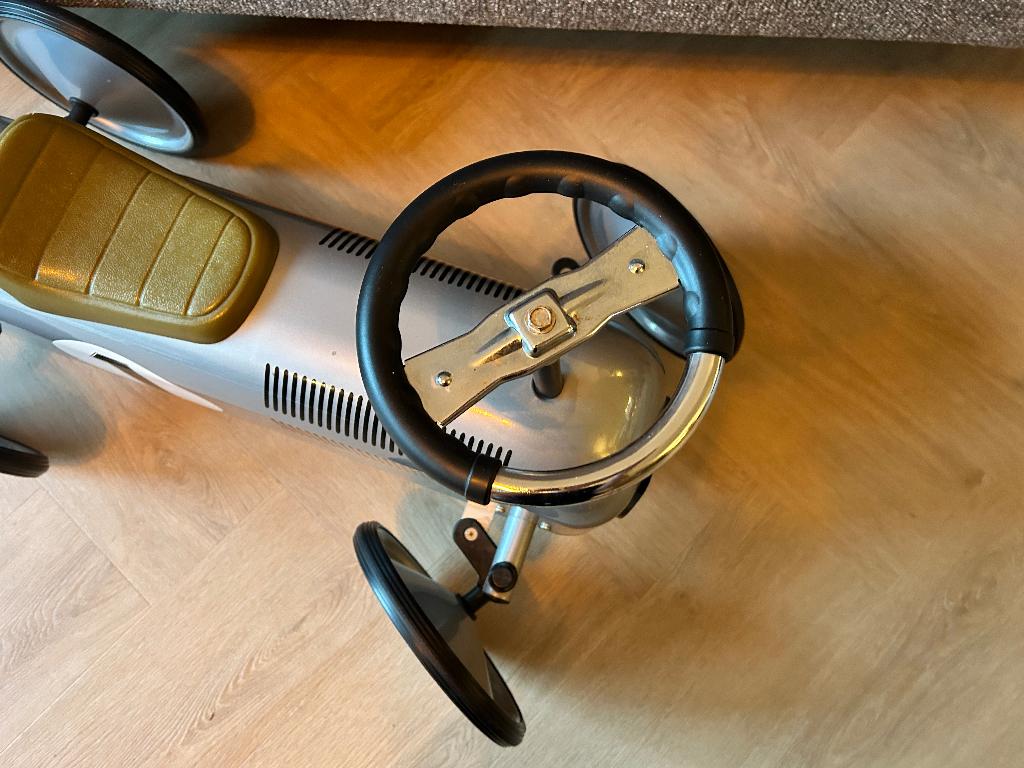 Retro Loopauto Zilver, Kinderen en Baby's, Speelgoed | Buiten | Voertuigen en Loopfietsen, Ophalen of Verzenden, Gebruikt