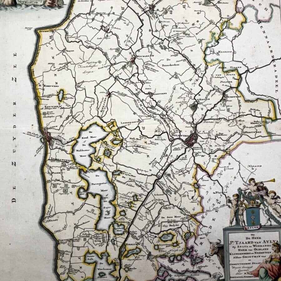 18e eeuwse kaart, Wonzeradeel, Francois Halma 1718