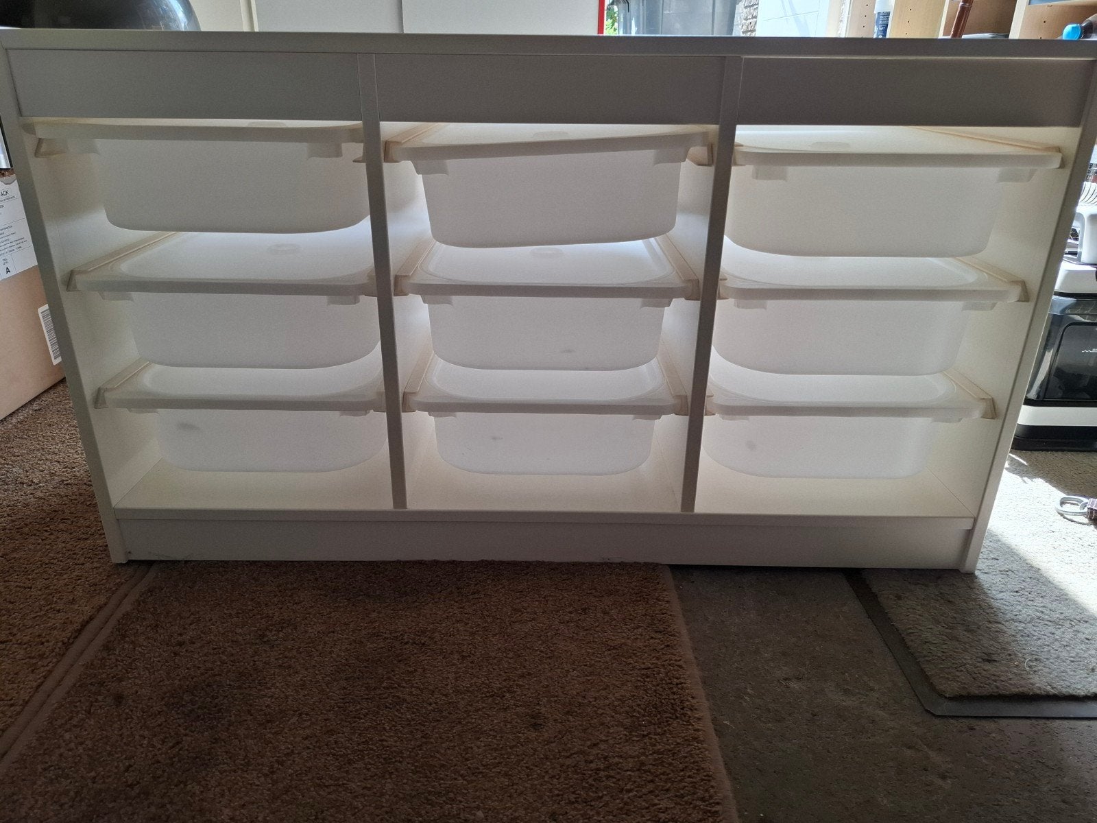 Witte commode/kast met 9 opbergbakken, Gebruikt, 50 tot 70 cm, 100 cm of meer, Commode