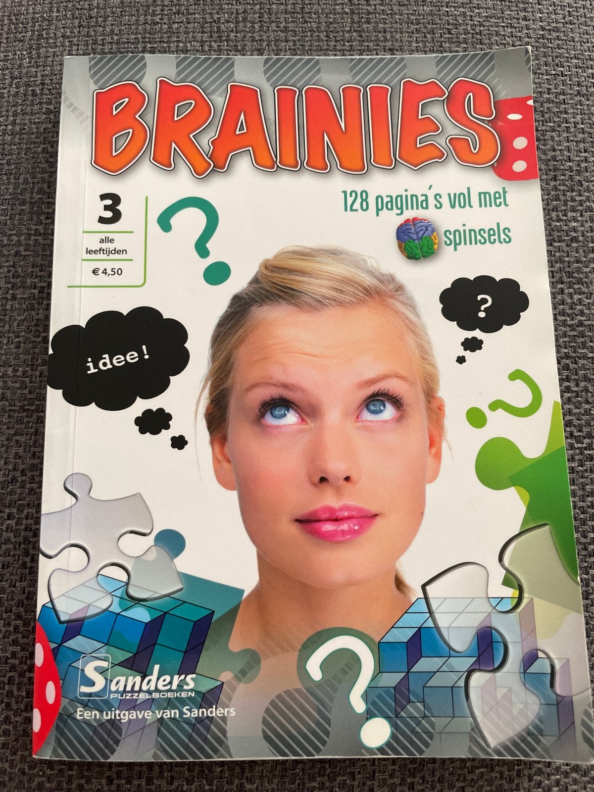 Brainies Puzzelboek 3 - Hersen-workout voor alle leeftijden, Ophalen of Verzenden, Zo goed als nieuw, Puzzelboek