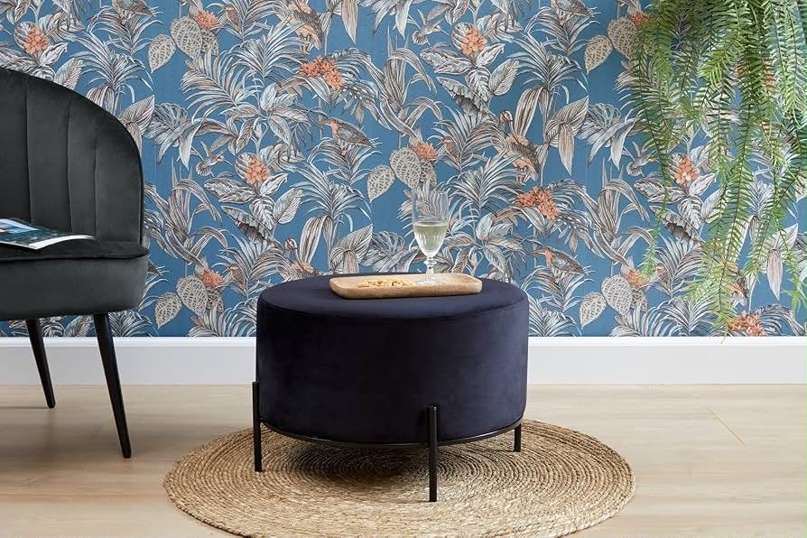 Nieuwe Zwarte Fluweel Poef - Modern en Stijlvol, Ophalen, Minder dan 50 cm, Rond, Stof