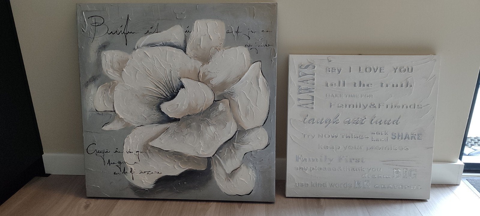 Canvas, schilderij met roos, Ophalen, Zo goed als nieuw, Schilderij, 75 tot 100 cm