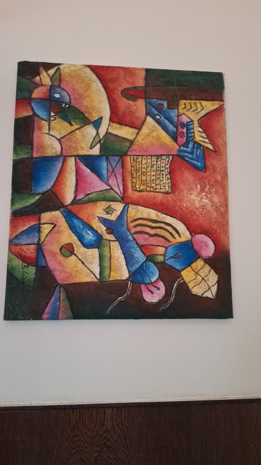schilderij, abstract 2e, Ophalen of Verzenden