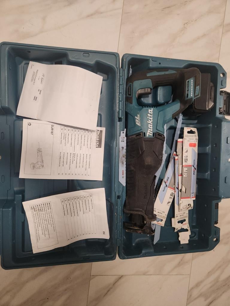 Makita DJR187Z 18V LXT Accu Reciprozaag - Zonder Accu, Gebruikt, 70 mm of meer, Ophalen of Verzenden, Makita