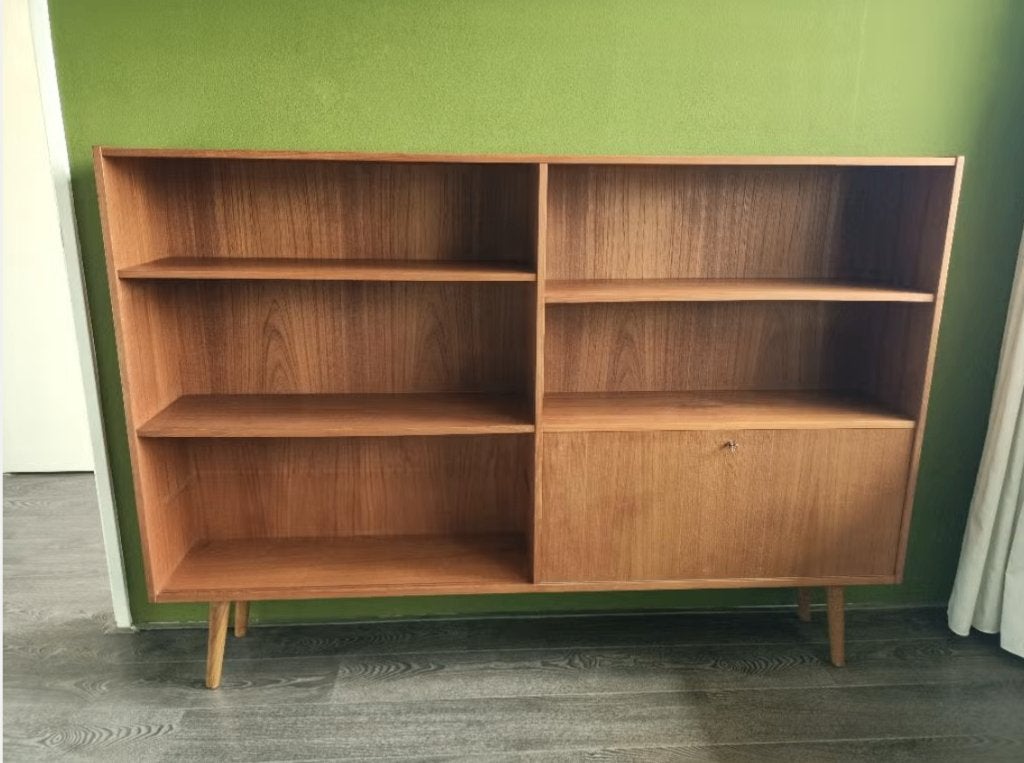 Deense (Mid-century) vintage teak wandkast (in topstaat), Ophalen