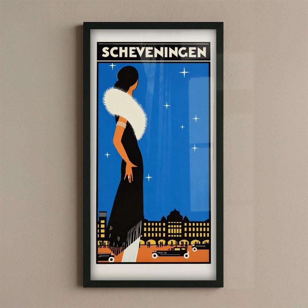 SCHEVENINGEN Vintage reis poster deco affiche [Reproduktie], Verzenden, Nieuw, A1 t/m A3, Film en Tv