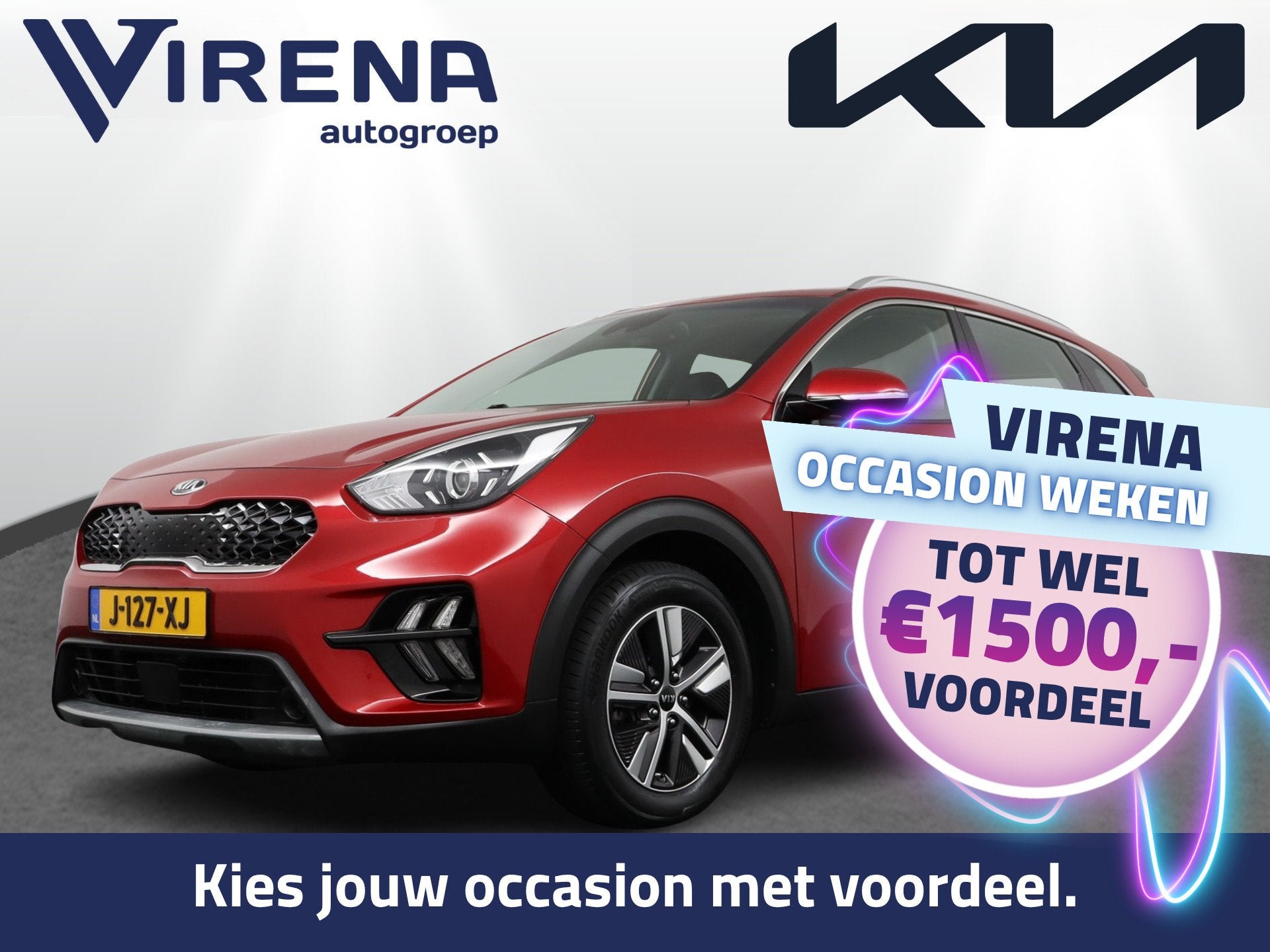 Kia Niro 1.6 GDi Hybrid DynamicLine - Trekhaak - Apple Carpl, Auto's, Dealer onderhouden, Stof, Gebruikt, Origineel Nederlands