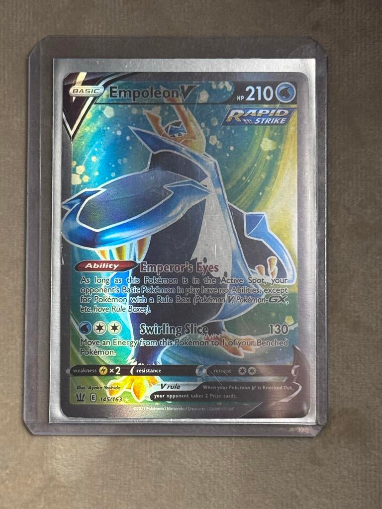 Empoleon V (Full Art) Pokémon Kaart -, Ophalen of Verzenden, Zo goed als nieuw, Losse kaart, Foil