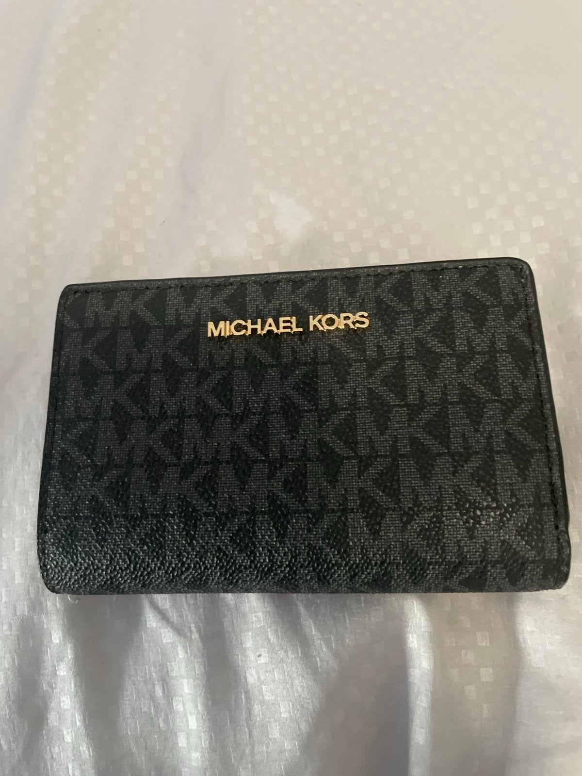 Michael Kors portemonnee zwart met logo print, Sieraden, Tassen en Uiterlijk, Ophalen of Verzenden, Zo goed als nieuw, Zwart, Overige merken