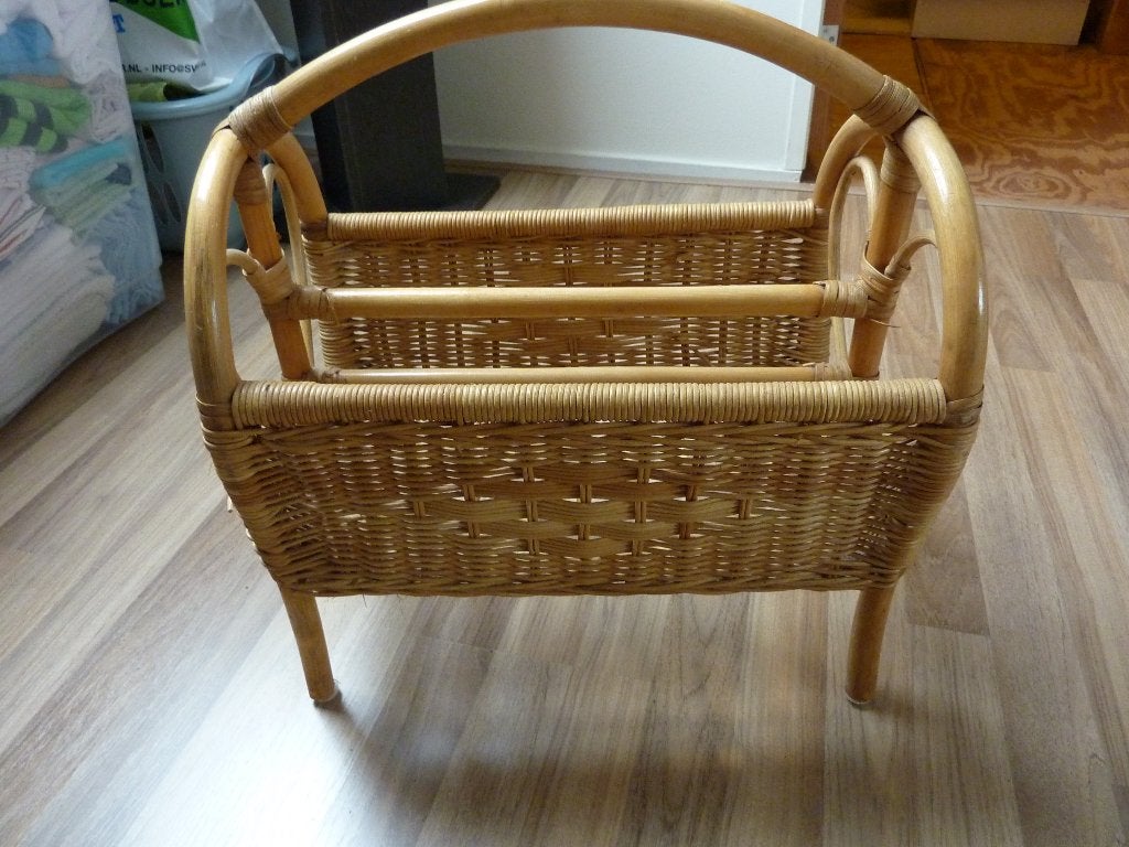 Vintage Rotan lectuurmand, Vintage, Gebruikt, Overige materialen, Ophalen of Verzenden