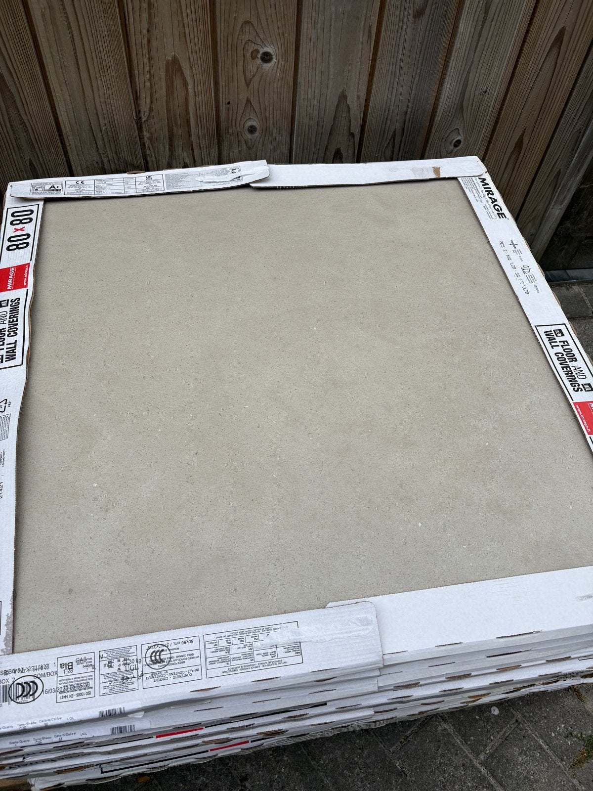 Vloertegels 80x80 beige Mirage Keramiek 18.56m2, Doe-het-zelf en Verbouw, Tegels, Ophalen, 60 cm of meer, Keramiek, Nieuw