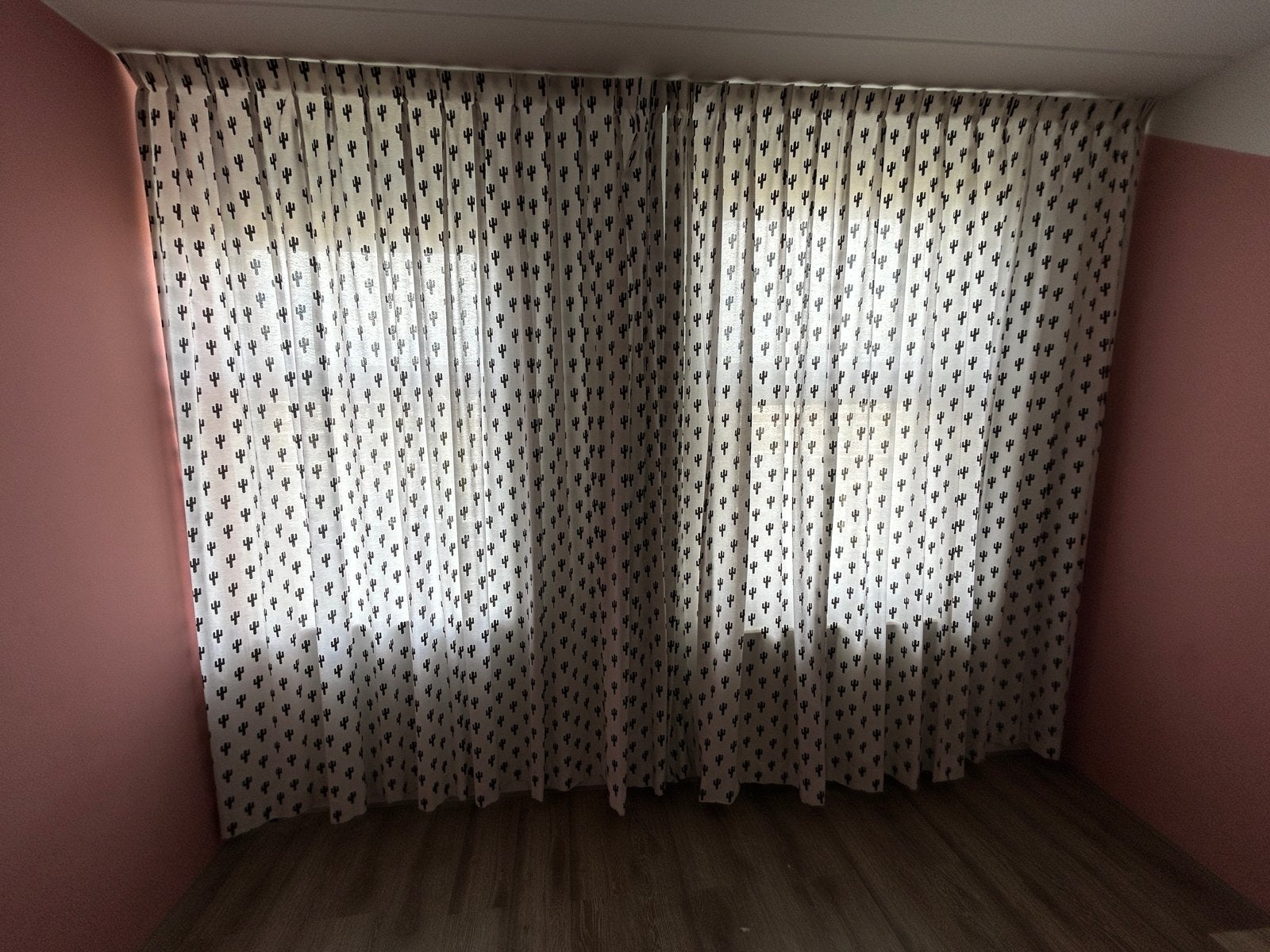 Lichtdoorlatende gordijnen met dubbele plooi, 350x257 cm, Gebruikt, Wit, Ophalen of Verzenden, Lichtdoorlatend