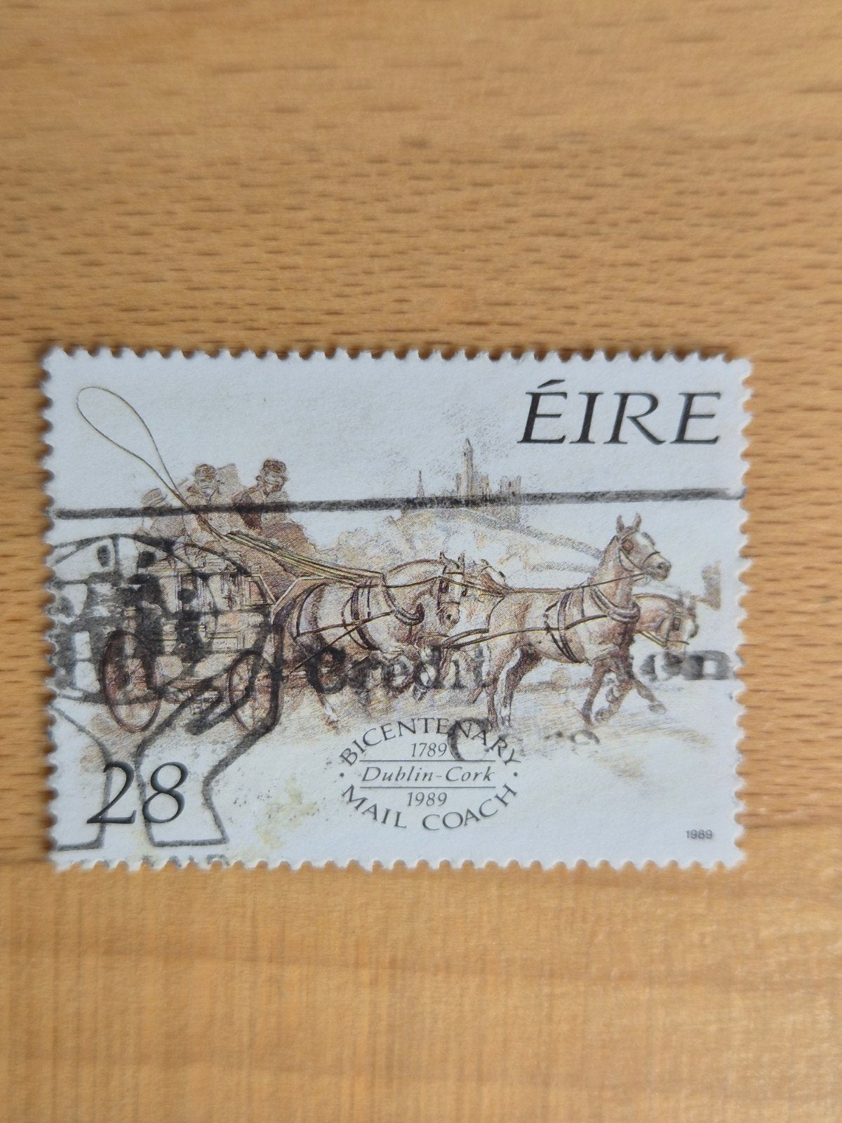 Ierland 1989 postkoets, Ophalen of Verzenden, Ierland, Gestempeld